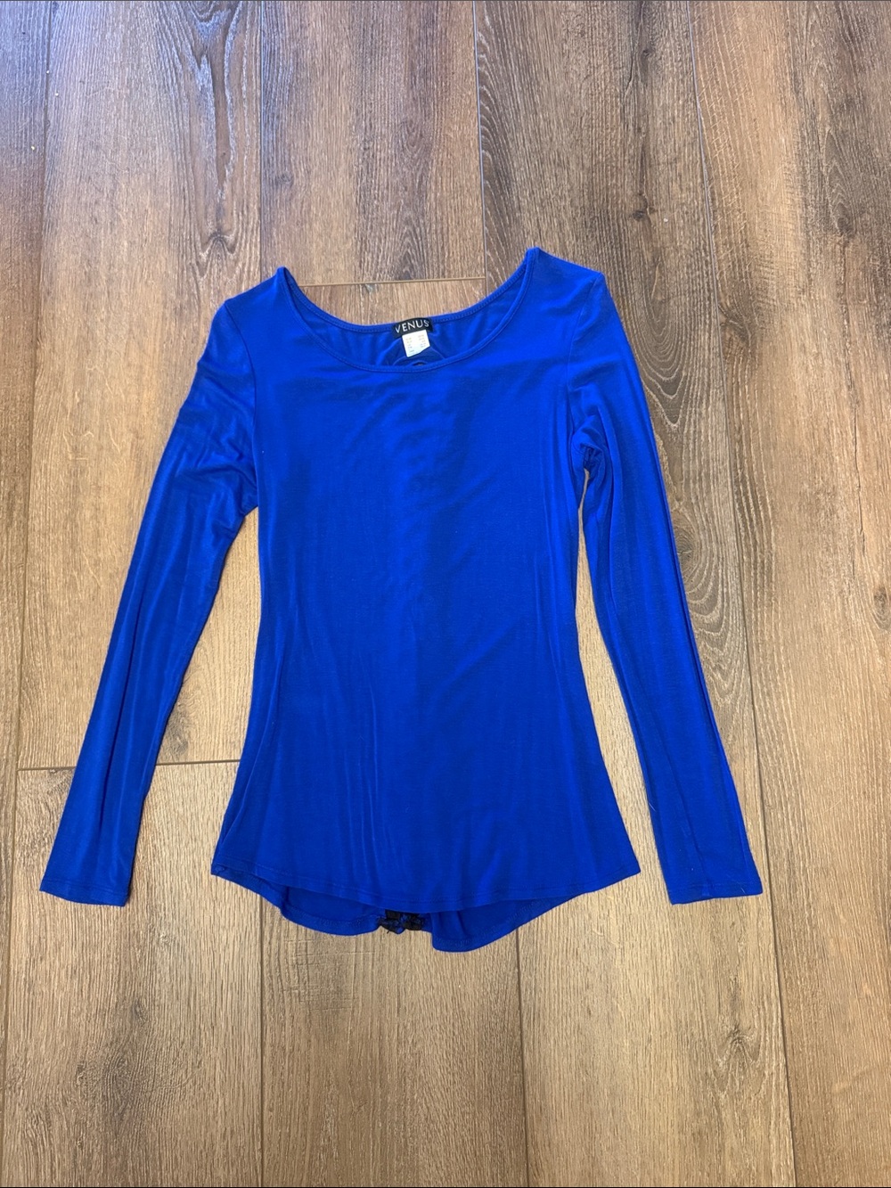 VENUS Royal Blue Long Sleeve Scoop Neck Top